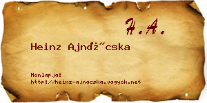 Heinz Ajnácska névjegykártya