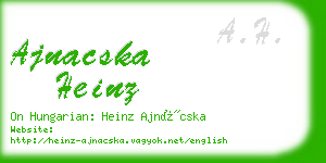 ajnacska heinz business card